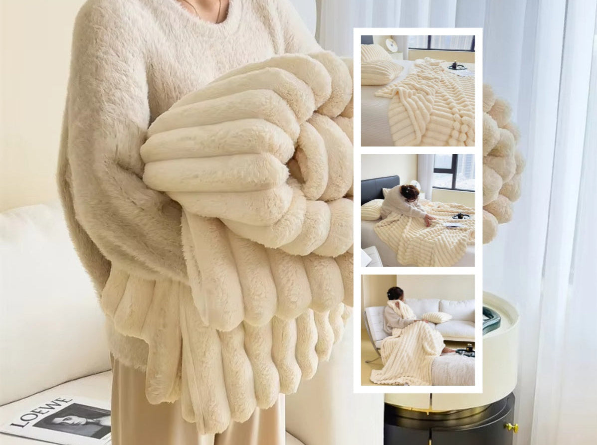 CloudSoft Bubble Plush Throw Blanket